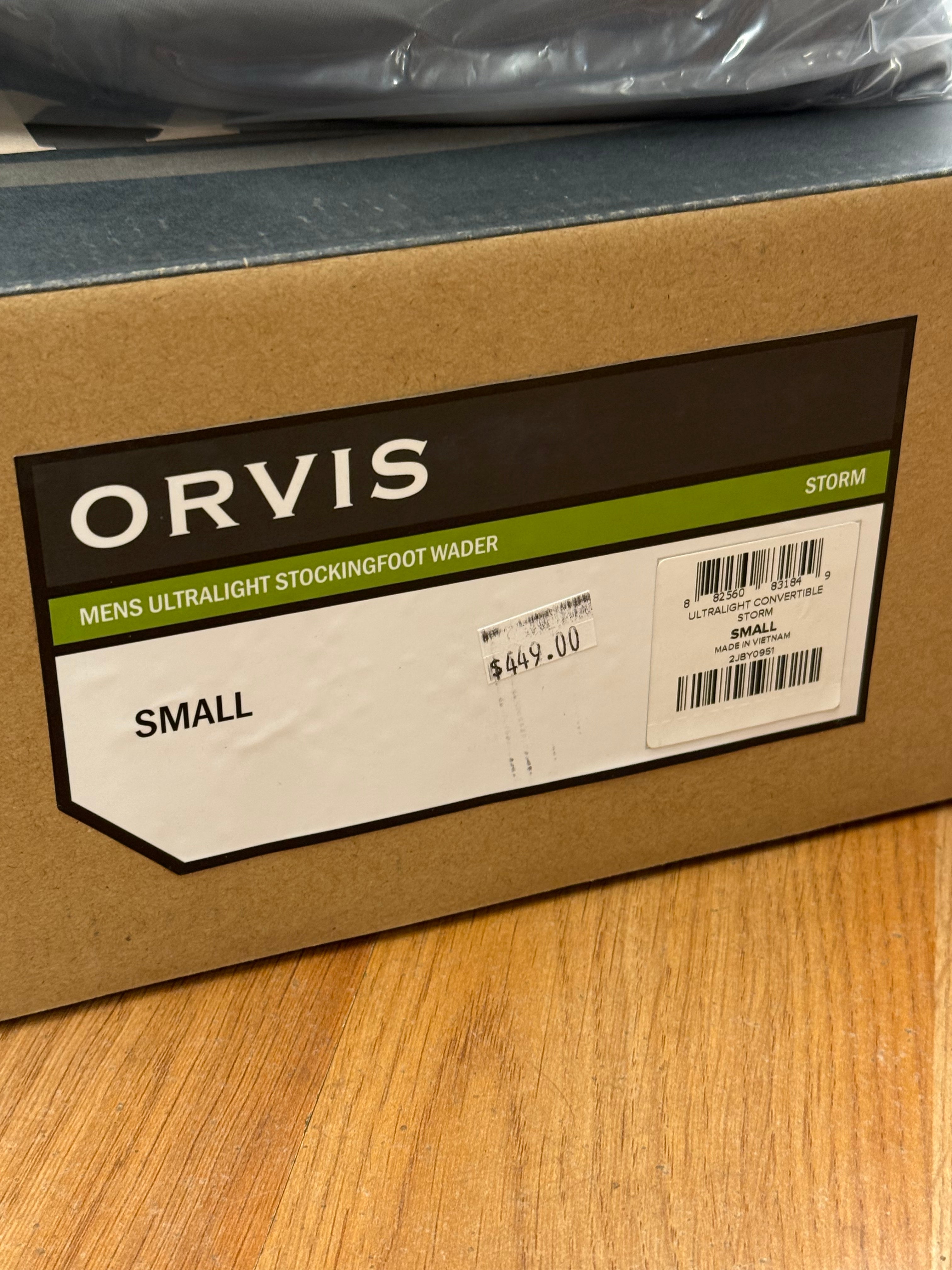 Orvis Mens Ultralite Stockingfoot wader Small 30% OFF CLEARANCE SALE
