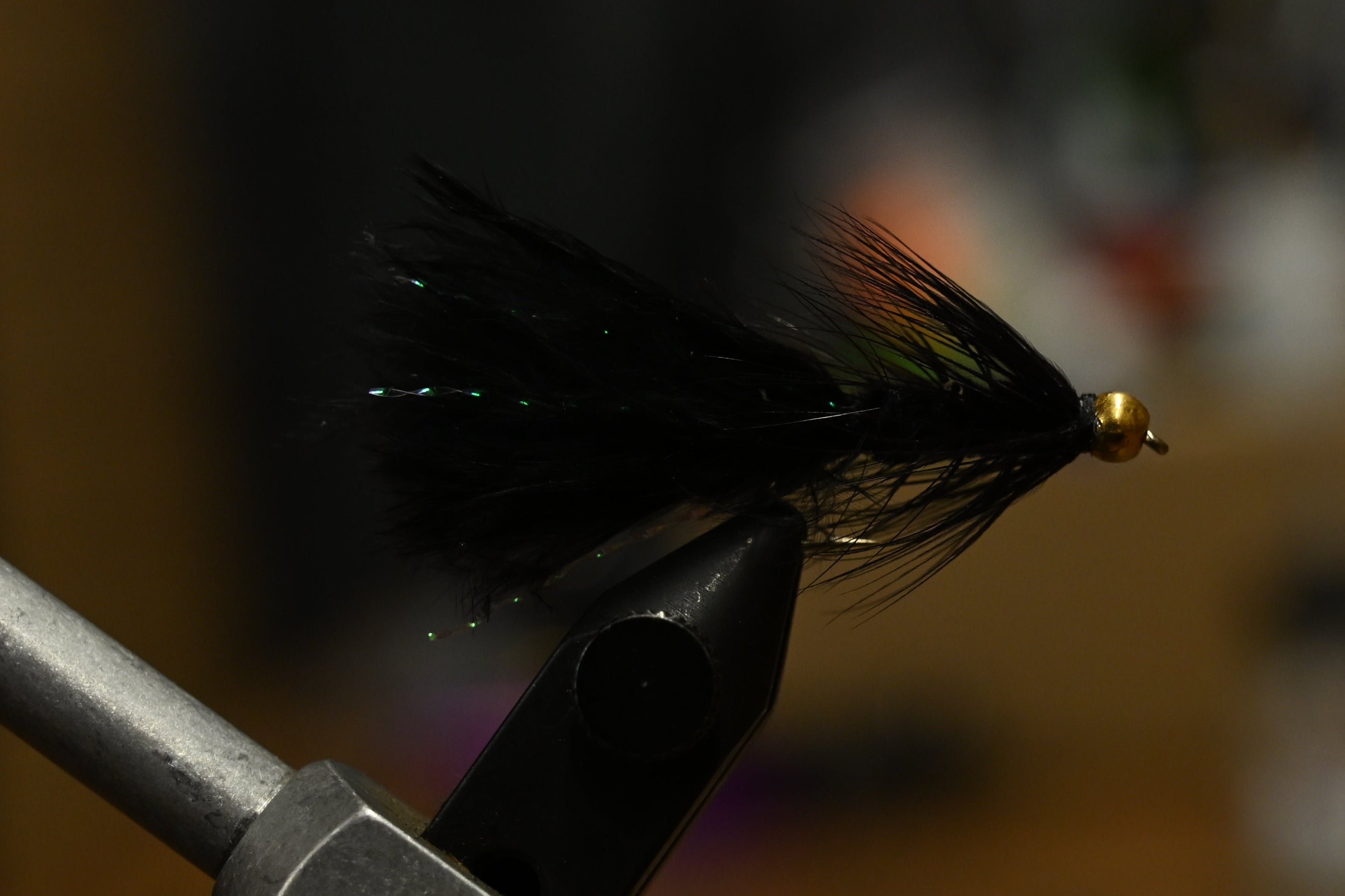 Black Bead Head Wooly Bugger - Staff tied