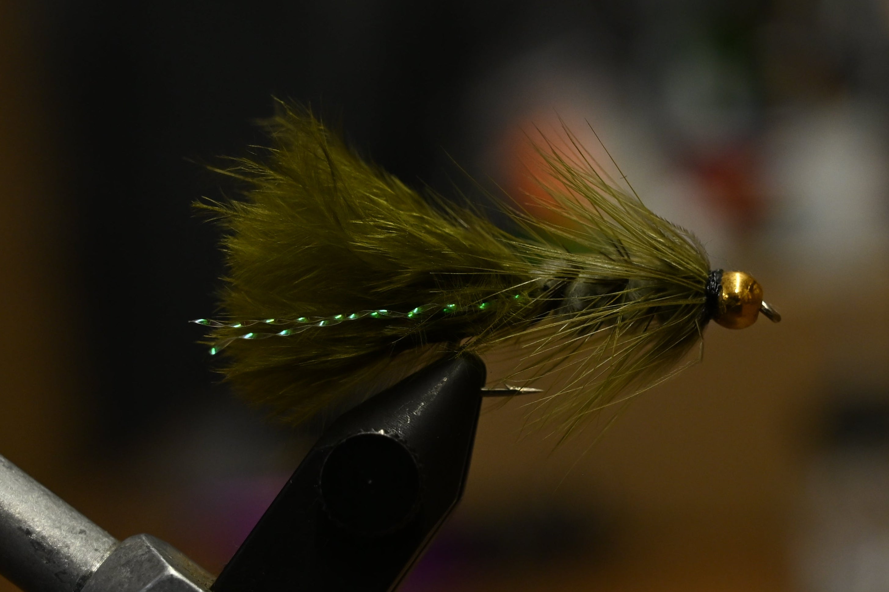 Olive Bead Head Wooly Bugger - Staff tied