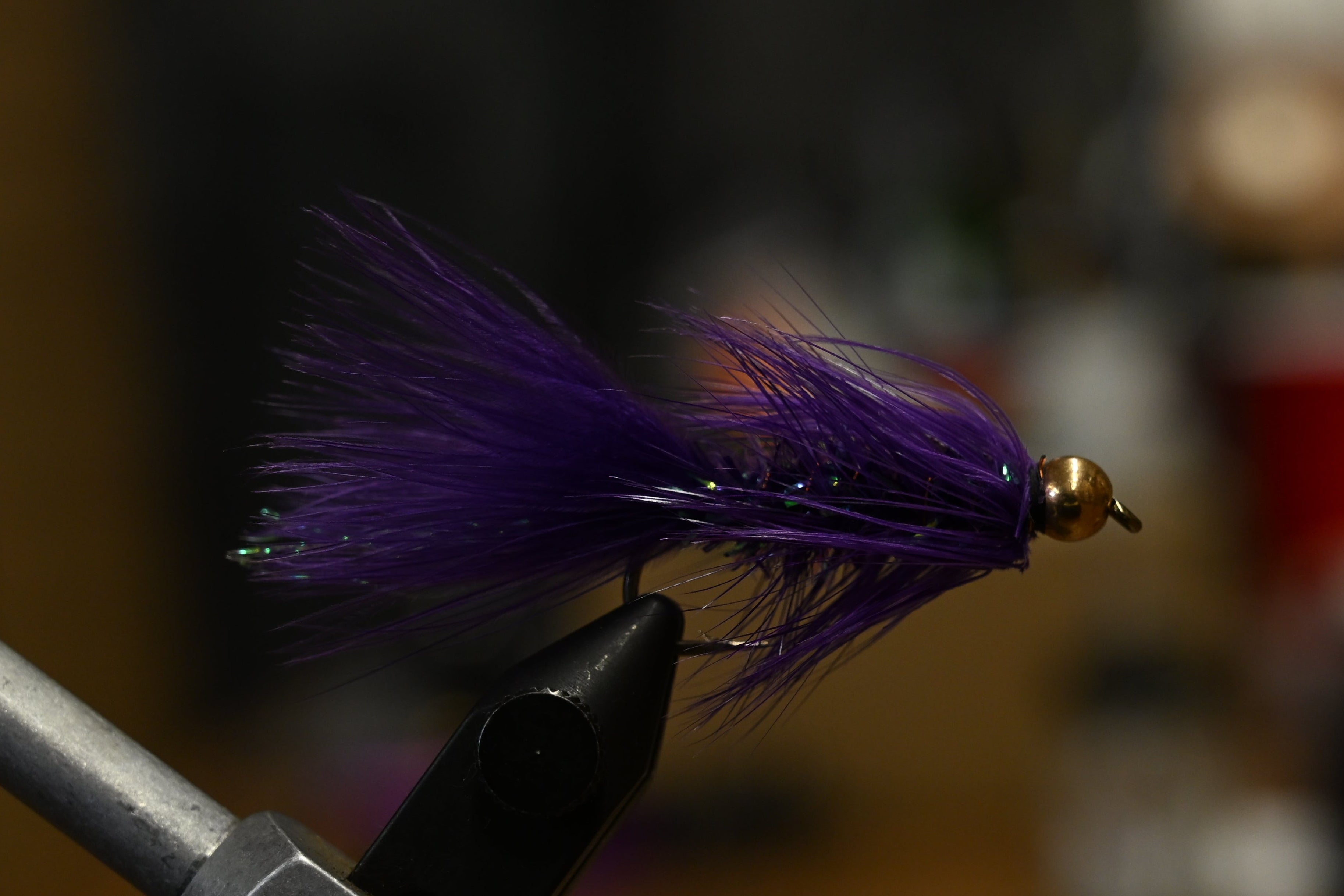 Purple Bead Head Wooly Bugger - Staff tied