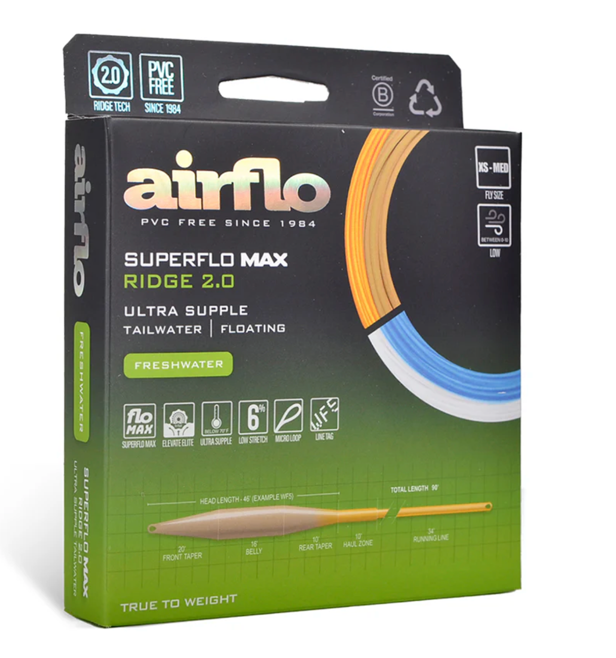 Airflo SUPERFLO MAX RIDGE 2.0 - ULTRA SUPPLE - TAILWATER TAPER Lines