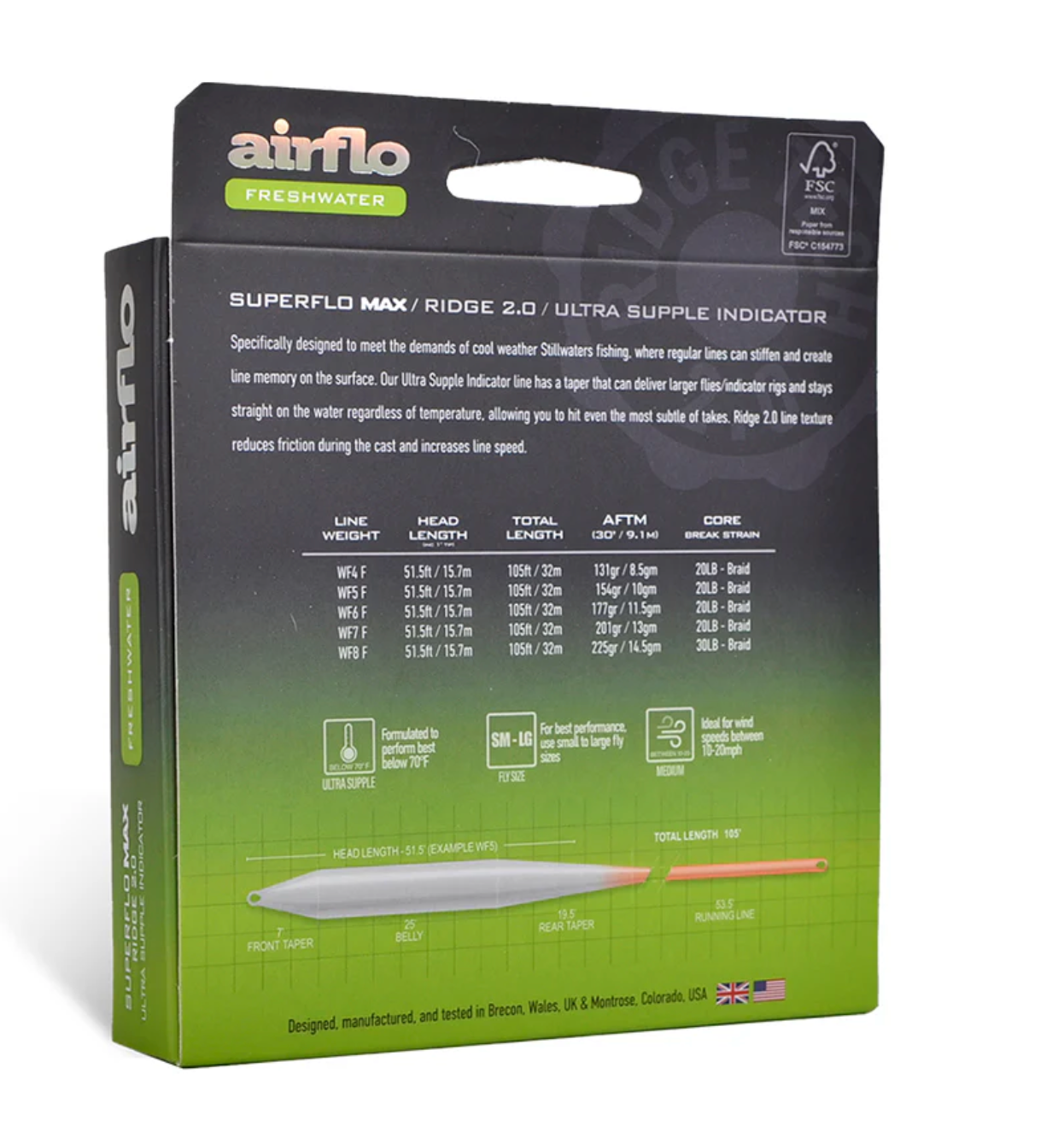 Airflo SUPERFLO MAX RIDGE 2.0 - ULTRA SUPPLE - INDICATOR TAPER Lines