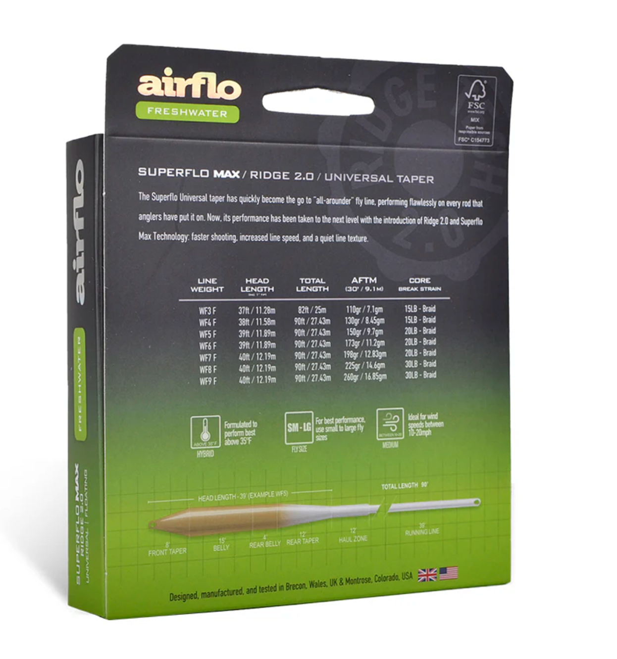 Airflo SUPERFLO MAX RIDGE 2.0 - UNIVERSAL TAPER Lines