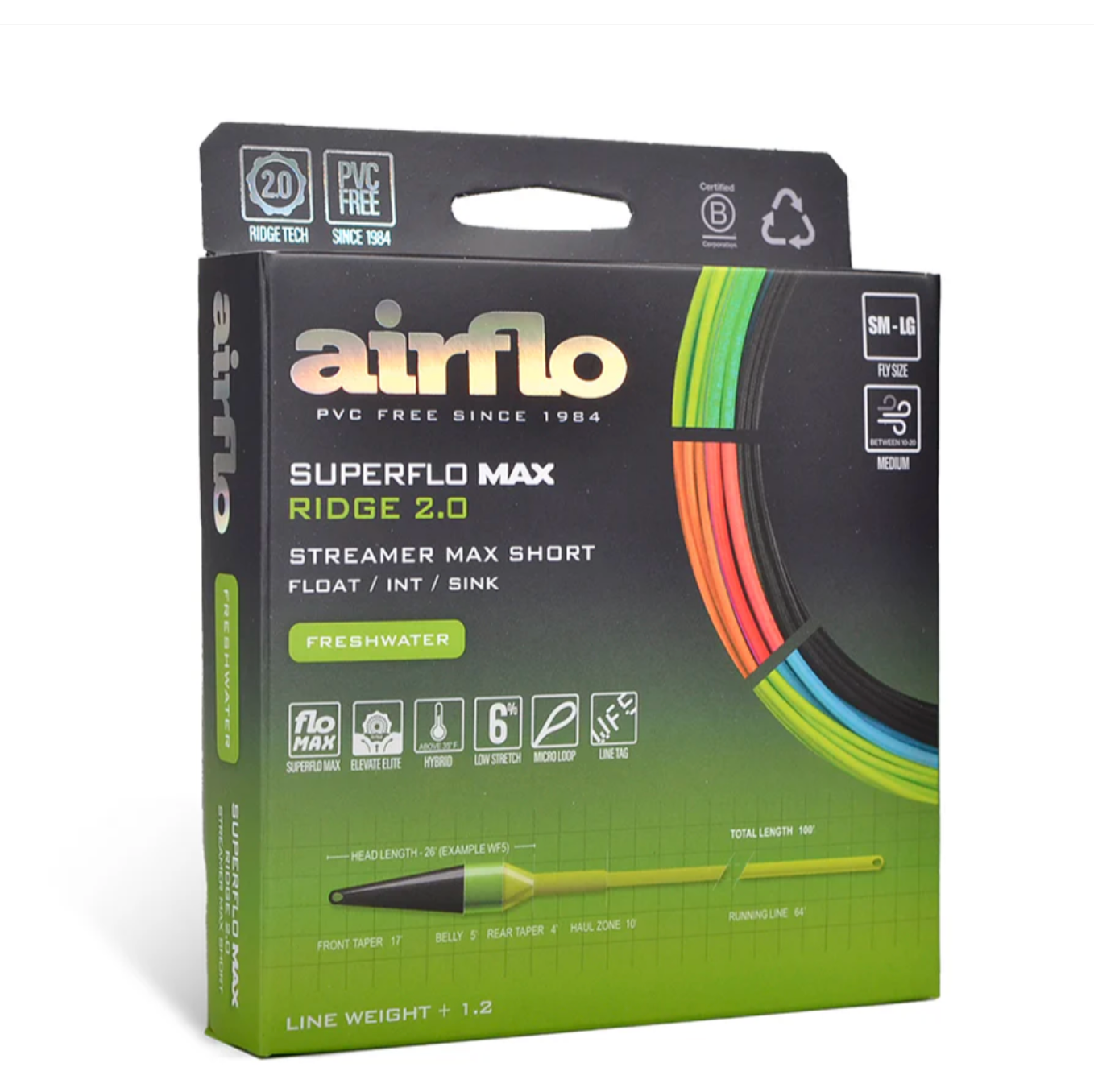 Airflo SUPERFLO MAX RIDGE 2.0 - STREAMER MAX SHORT Lines