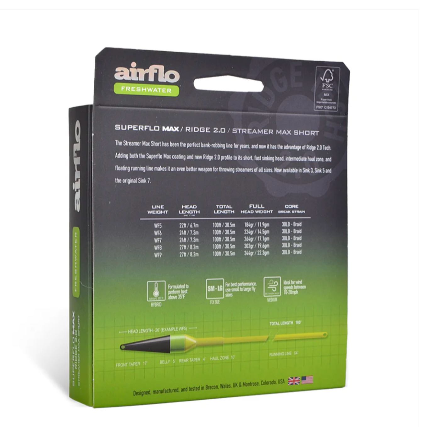 Airflo SUPERFLO MAX RIDGE 2.0 - STREAMER MAX SHORT Lines