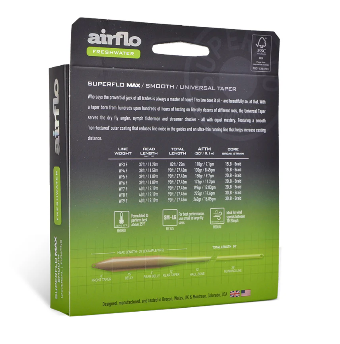 Airflo SUPERFLO MAX SMOOTH - UNIVERSAL TAPER Lines