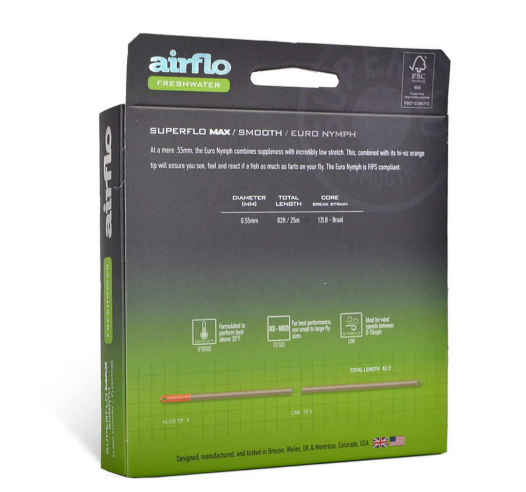 Airflo SUPERFLO MAX SMOOTH - EURO NYMPH - OLIVE Lines