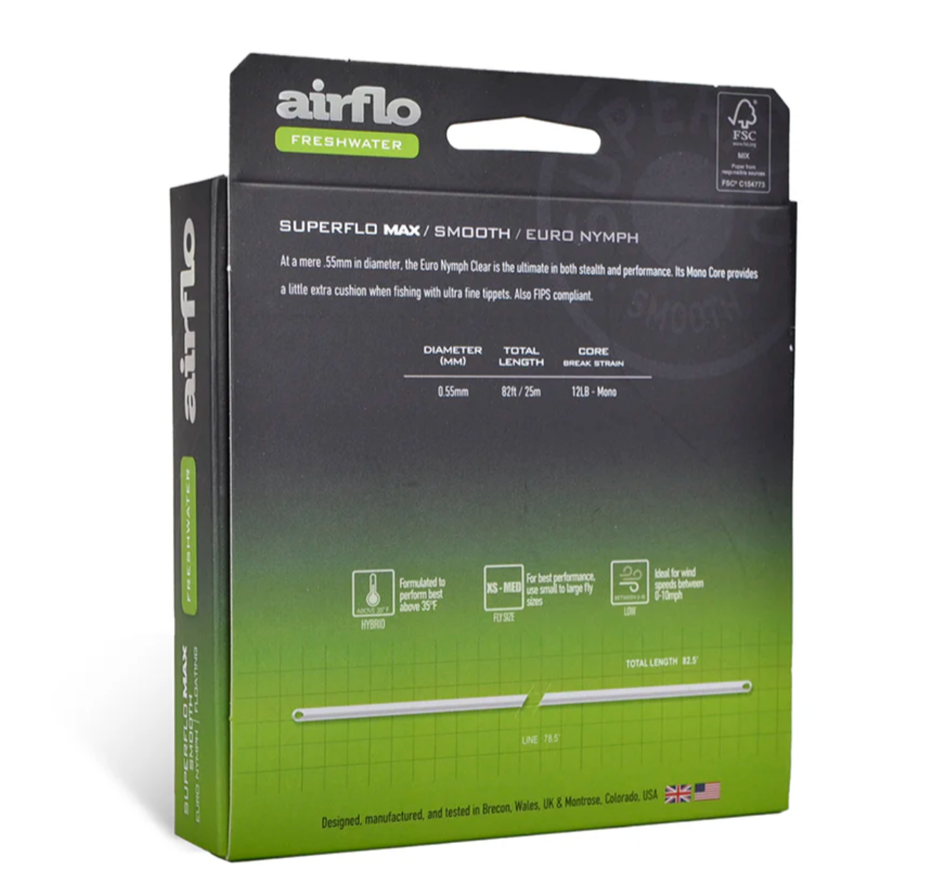 Airflo SUPERFLO MAX SMOOTH - EURO NYMPH - CLEAR MONO CORE Lines