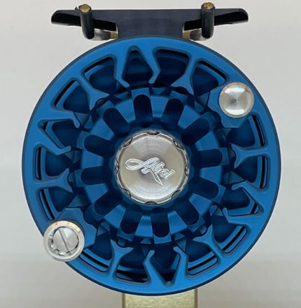 Abel SDF 4/5 Satin Blue (Retro Caribbean Knob, Plat Handle) Reel