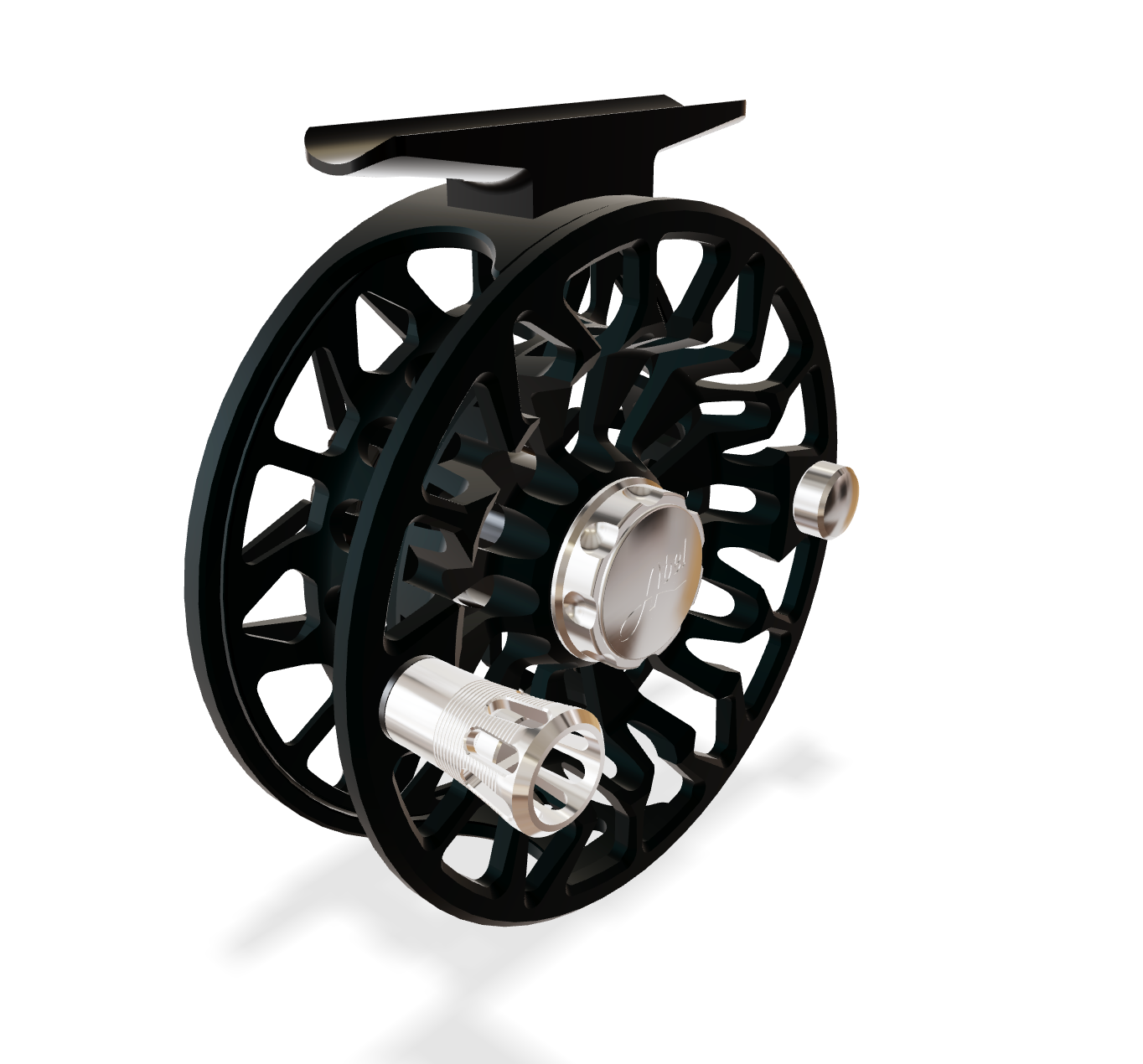 Abel SDF 4/5 Satin Black (Black Knob, Plat Handle) Reel
