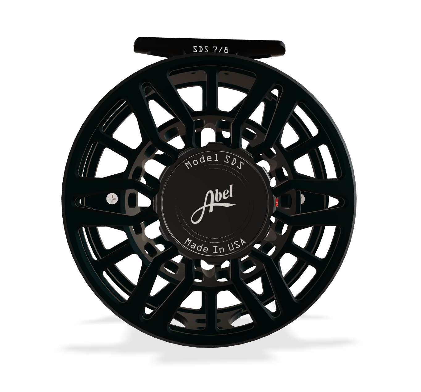 Abel SDS 7/8 Satin Black (Black knob, Red Handle) Reel