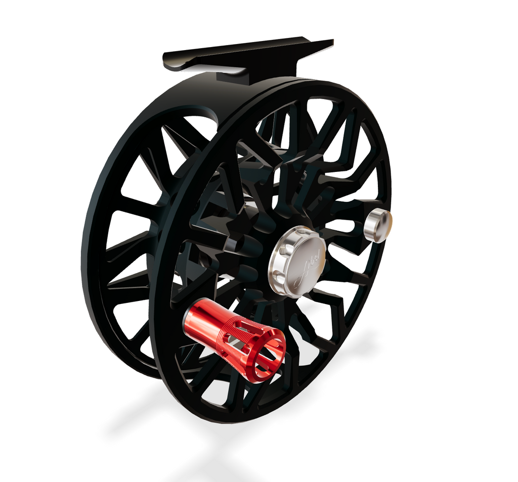 Abel SDS 7/8 Satin Black (Black knob, Red Handle) Reel
