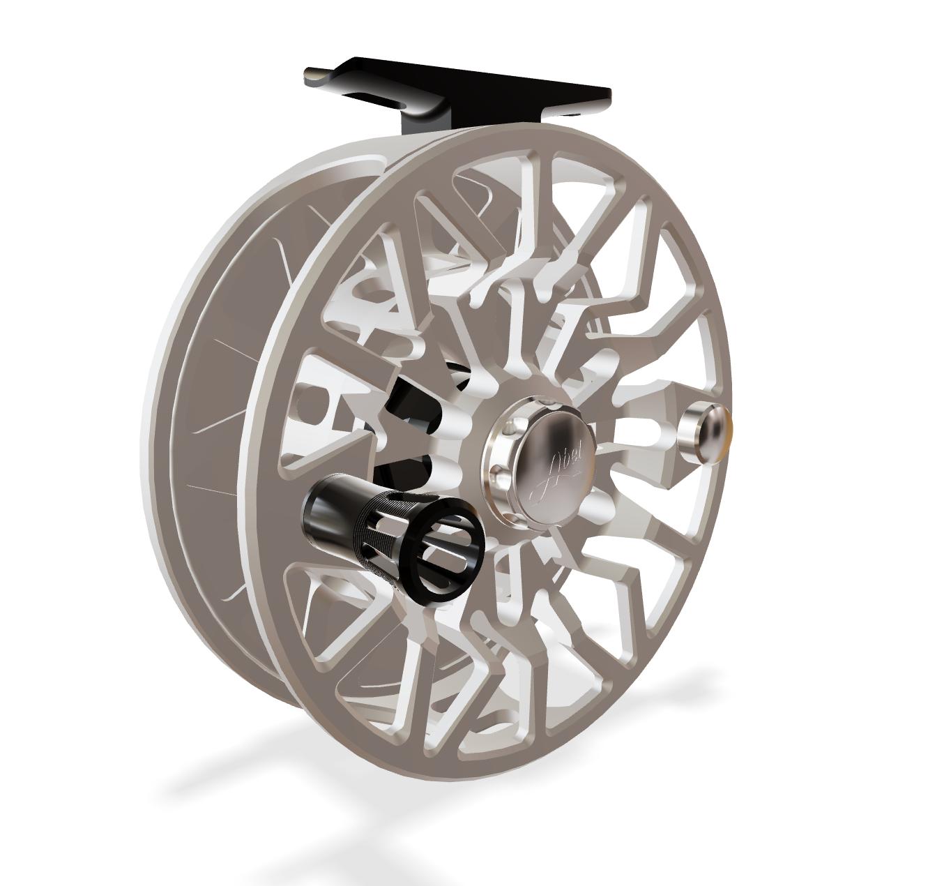 Abel SDS Solid 9/10 Satin Plat (Blue Knob, Black Handle) Larko Permit Reel