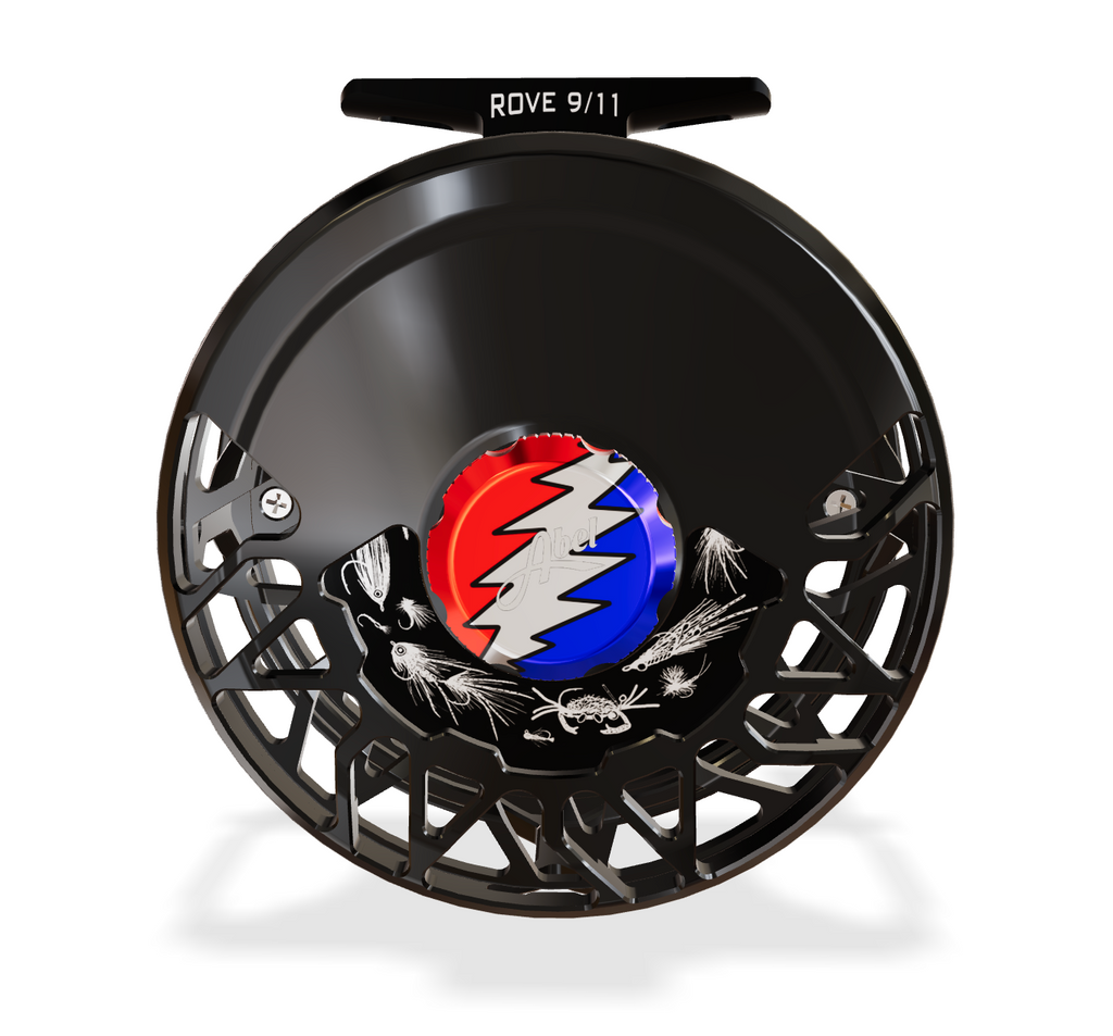 Abel Rove 9/11 Black (Grateful Dead knob, Plat Handle) Reel