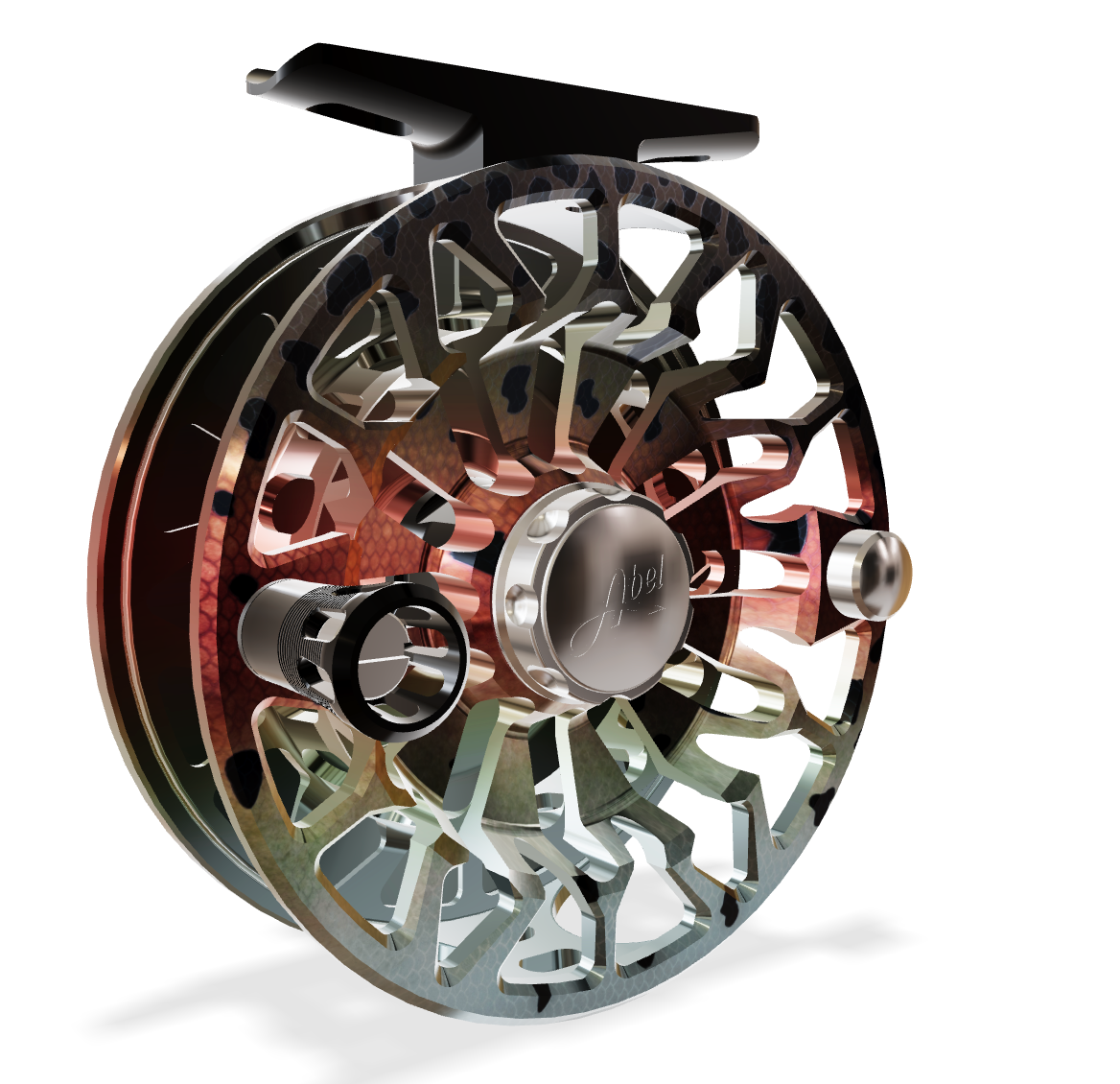 Abel SDF 5/6 Solid Native Rainbow Reel - Black Handle