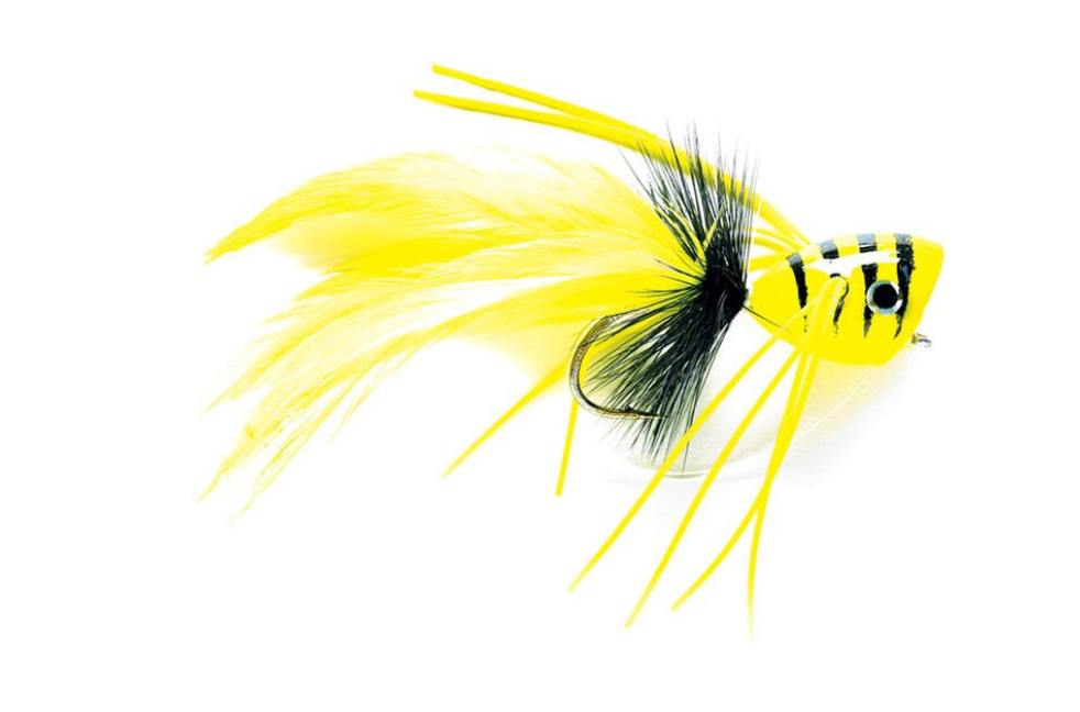 Fullingmill Bass popper Chartreuse sz 1/0