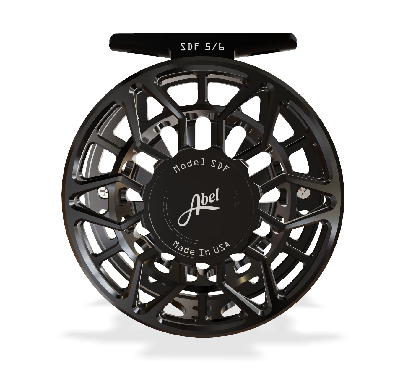 Abel SDF 5/6 Black (Black Knob, Plat Handle) Reel